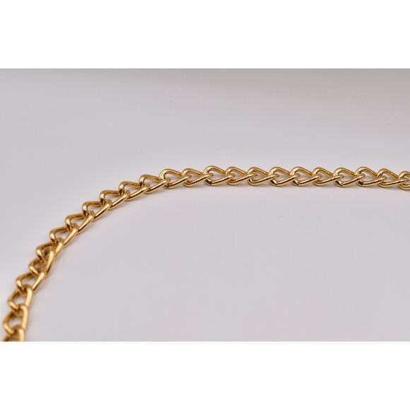 Vintage Statement Leaf Charm Chain Belt Gold Chunky Adjustable Fall Autumn 1980s main image 4